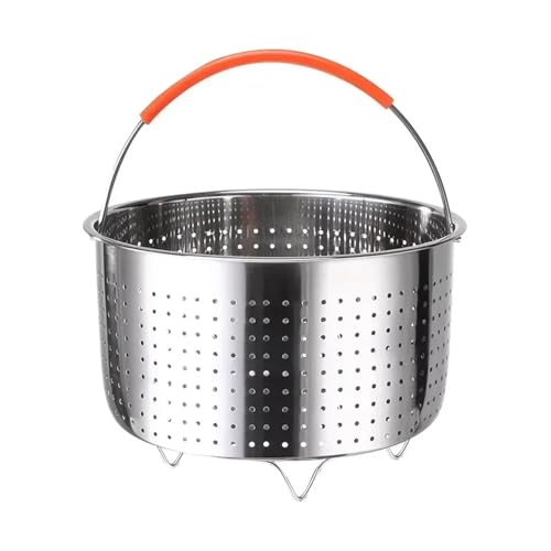 Dampfgarer aus Edelstahl 3/6/8 l Dampfkorb aus Edelstahl for Instant Pot, Zubehör for Instant Cooker mit Griff mit Silikonüberzug, Abtropfkorb for Dampf(5L) von ATEUXOL
