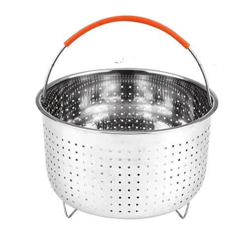 Dampfgarer aus Edelstahl 3/6/8 l Dampfkorb aus Edelstahl for Instant Pot, Zubehör for Instant Cooker mit Griff mit Silikonüberzug, Abtropfkorb for Dampf(6L) von ATEUXOL