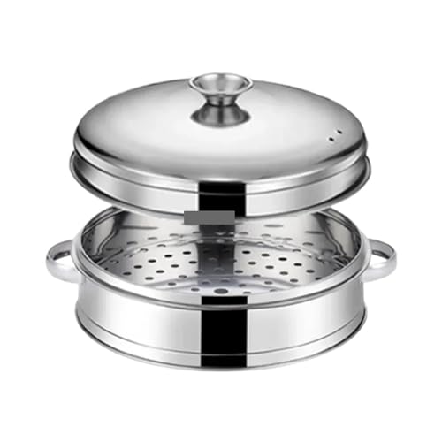 Dampfgarer aus Edelstahl Dampfgarer aus Edelstahl, for gedämpfte gefüllte Brötchen, Küchenutensilien, mehrschichtiger Einsatz mit Halter, Instant Pot Dampfkorb(20.5cm 1 layer 1 Lid) von ATEUXOL