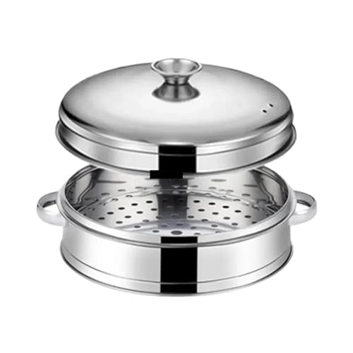 Dampfgarer aus Edelstahl Dampfgarer aus Edelstahl, for gedämpfte gefüllte Brötchen, Küchenutensilien, mehrschichtiger Einsatz mit Halter, Instant Pot Dampfkorb(22.5cm 1 layer 1 Lid) von ATEUXOL