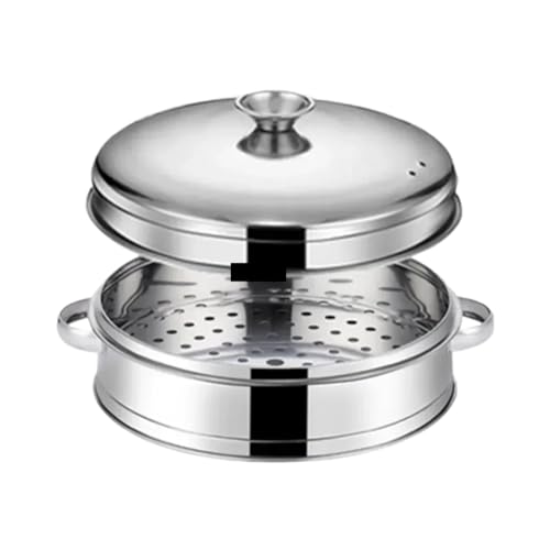 Dampfgarer aus Edelstahl Dampfgarer aus Edelstahl, for gedämpfte gefüllte Brötchen, Küchenutensilien, mehrschichtiger Einsatz mit Halter, Instant Pot Dampfkorb(27.4cm 1 layer 1 Lid) von ATEUXOL