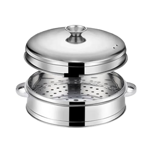 Dampfgarer aus Edelstahl Dampfgarer aus Edelstahl, for gedämpfte gefüllte Brötchen, Küchenutensilien, mehrschichtiger Einsatz mit Halter, Instant Pot Dampfkorb(31.4cm 1 layer 1 Lid) von ATEUXOL