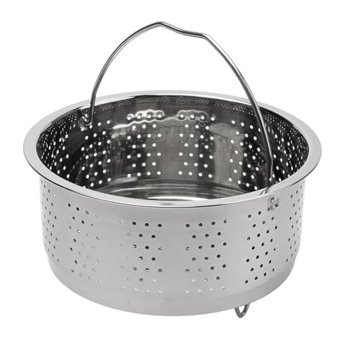Dampfgarer aus Edelstahl Dampfkorb aus Edelstahl im Instant Pot-Zubehör for Instant Cooker mit Silikongriff Schnellkochtopf Reisdampfer(16.5cm) von ATEUXOL
