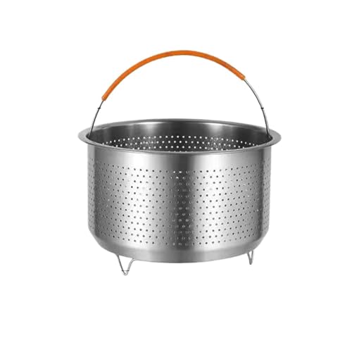 Dampfgarer aus Edelstahl Dampfkorb aus Edelstahl im Instant Pot-Zubehör for Instant Cooker mit Silikongriff Schnellkochtopf Reisdampfer(21.5cm height) von ATEUXOL