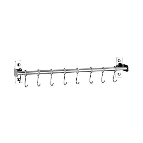 Küchenutensilien-Halter Wandmontierte bewegliche Haken Kleiderbügel Küchenschiene Handtuch Utensil Hängegestell von ATEUXOL
