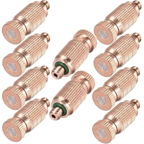 Messing-Nebeldüsen 20 Stück Druck Messing Vernebelungsdüsen Gewinde Mister Düse Ersatz for Garten Gewächshaus Bewässerung(0.2mm) von ATEUXOL
