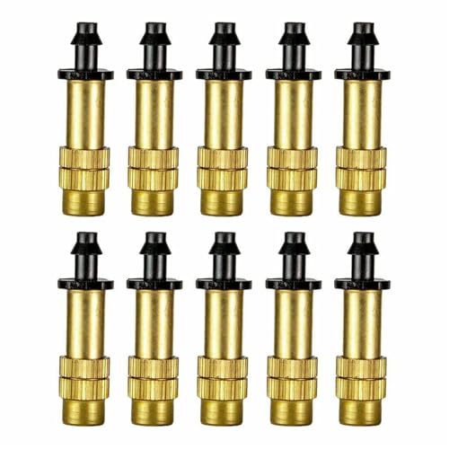 Messing-Nebeldüsen Einstellbare Sprühdüse Gartenwasserzerstäuber Messing Spray Kühlung Sprinkler for 47mm Billet oder PE Rohr(10PCS) von ATEUXOL
