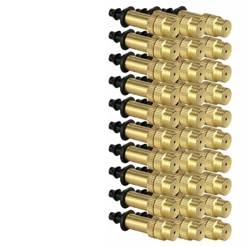 Messing-Nebeldüsen Einstellbare Sprühdüse Gartenwasserzerstäuber Messing Spray Kühlung Sprinkler for 47mm Billet oder PE Rohr(30PCS) von ATEUXOL