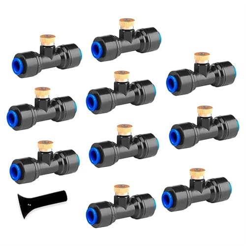 Messing-Nebeldüsen Wasser Messing Vernebelungsdüse Außenwasservernebelungskühlungsset Gewächshausbewässerungsset Außenvernebelungsset von ATEUXOL