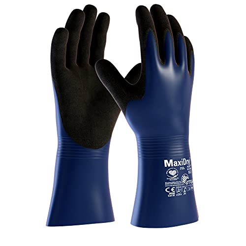 ATG Handschuhe 56-530 Schutzhandschuhe MaxiDry Plus blau/schwarz 7 (S) von ATG