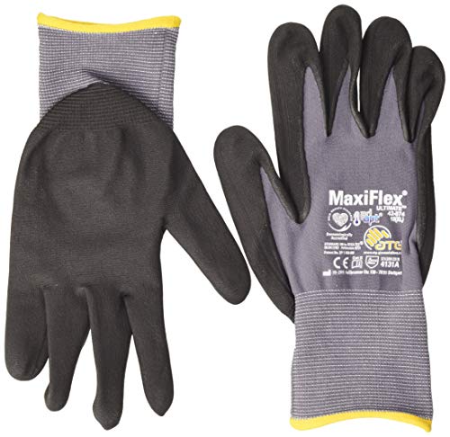 ATG MaxiFlex UltimateTM Ad-Apt A42-874IND-T10 Handschuh, Größe 10, grau/schwarz von ATG