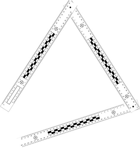 Tatort- und Foto Winkel Lineal aus Kunststoff, FALTBAR (3 x 32 cm (105 cm)) von ATG