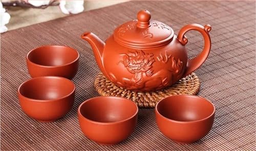Handgefertigte Yixing-Keramikzwiebeln Definieren Das Kung-Fu-Teespiel [1 Bule + 4 Kopien] Yixing-Ton-Ei Teekanne-Ei Chalet Teetassen-Set Teeservice Mit Teekanne(Type-A) von ATGQBCF