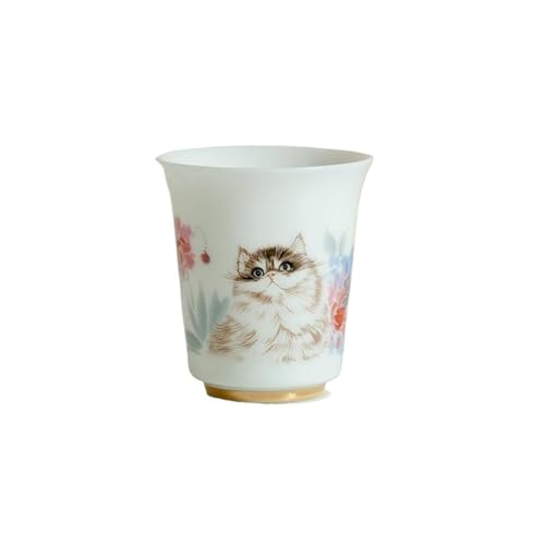Haushalt Keramik Kung Fu Tee-Set Weißes Porzellan Nette Katze Teekanne Niedlich Gemalt Mit Filter Loch Drachen Ei Topf Teetassen-Set Teeservice Mit Teekanne(Type-B) von ATGQBCF