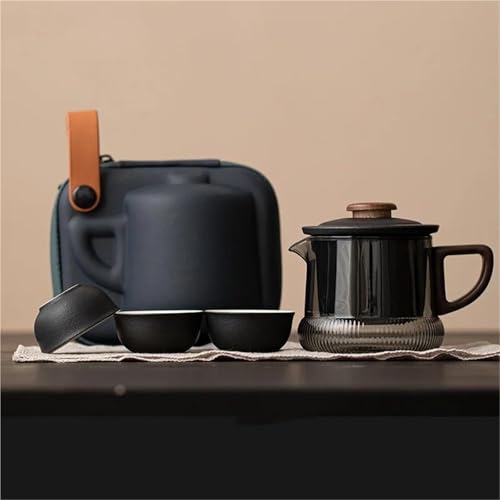 Haushalt Tee Machen Reise Tee-Set Outdoor Tragbare Tasche Liefert 1 Schüssel 3 Tasse Teekanne Und Set Kit Teetassen-Set Mit von ATGQBCF