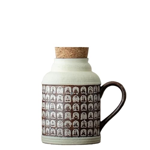 Topf Old Rock Schlamm Brauen Tee Wasserkocher Große Kapazität Isoliertopf Wasser Kung Fu Tee-Set 500 Ml Dunhuang Buddha Warmes Wasser Teetassen-Set Teeservice Mit Teekanne(Type-A) von ATGQBCF