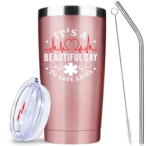 ATHAND Greys Anatomie-Becher, Edelstahlbecher mit Deckel, Strohhalm und Bürste, 590 ml, inspirierende Geschenke für Krankenschwestern, Ärzte, medizinische Fachkräfte, Mitarbeiter im Gesundheitswesen von ATHAND