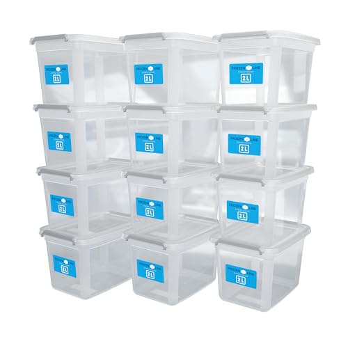 ATHLON TOOLS 12x 2L Aufbewahrungsboxen mit Deckel klein – 100% Neumaterial - transparent - BPA Frei – stapelbare Behälter – graue Verschlussclips – nahezu Luftdicht - Organizer ATHLON TOOLS 12x 2L Aufbewahrungsboxen mit Deckel klein – 100% Neumaterial - transparent - BPA Frei – stapelbare Behälter – graue Verschlussclips – nahezu Luftdicht - Organizer von ATHLON TOOLS