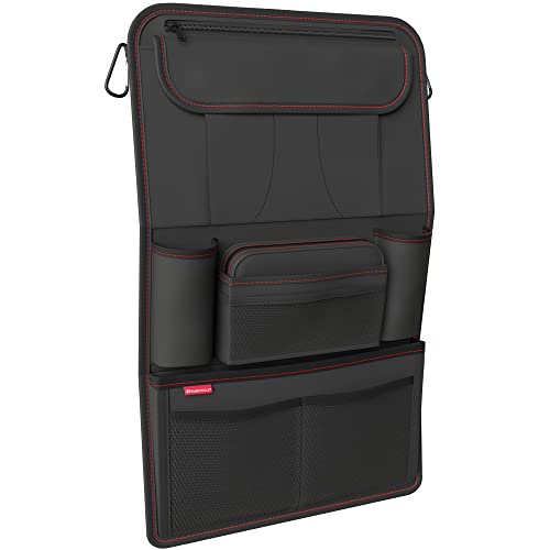 ATHLON TOOLS Der stabilste Autositz-Organizer - Verstärkte Rückwand - Lebensmittelecht - mit integriertem Tablet-Halter - mit Extra Federtasche - für Business und Kinder - Designed in Hamburg von ATHLON TOOLS