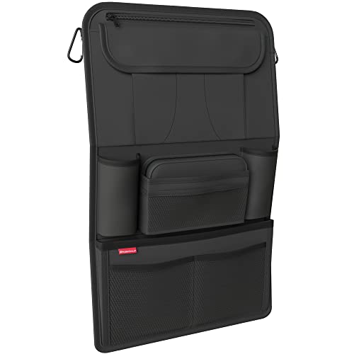 ATHLON TOOLS Der stabilste Autositz-Organizer - mit verstärkter Rückwand - Lebensmittelecht - mit integriertem Tablet-Halter - mit Extra Federtasche - für Business und Kinder - Designed in Hamburg von ATHLON TOOLS