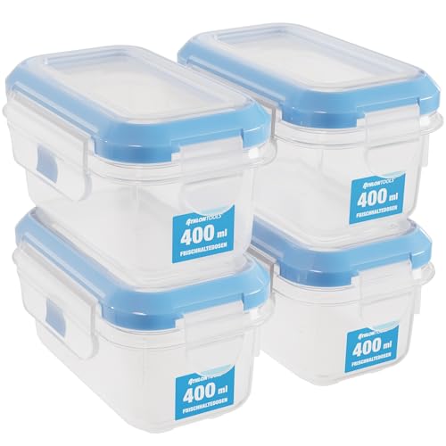 ATHLON TOOLS 4x 400ml Frischhaltedosen-Set - 100% luftdicht und auslaufsicher -40 bis +100 Grad - für alle Lebensmittel - BPA-frei - Vorratsdosen für Kühlschrank (0.4 L | 4er Set) von ATHLON TOOLS