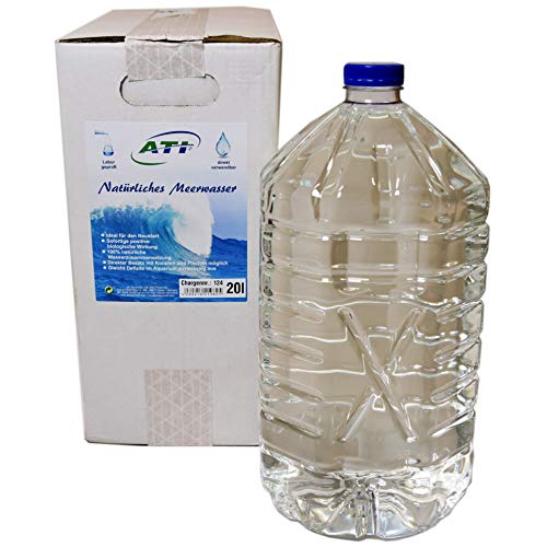 Orig. ATI - 100% reines und natürliches Meerwasser für Meerwasser Aquarien Aquarium - Labor geprüft und direkt verwendbar! Inhalt: 20 Liter (2X 10 Liter Gebinde) von ATI