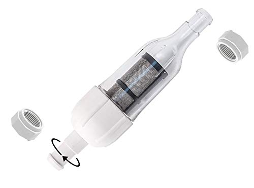 Poolreiniger In-Line Filter Montage 48-080 mit 2 Zulaufschlauchmuttern D15 Ersatz passend für Zodiac Polaris 48-080 In-Line Filter und Ersatz Universal Wandhalterung (UWF) Filtersieb 6-504-00 von ATIE