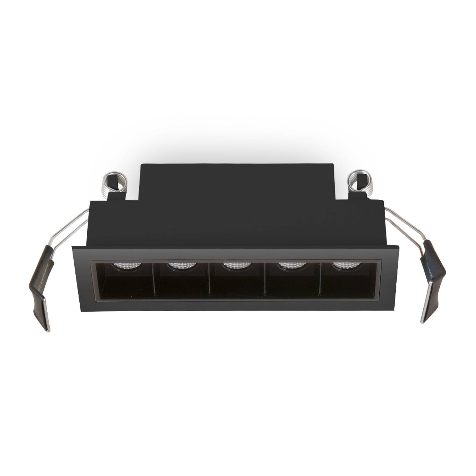 LED-Einbauleuchte Sound 5 30° mit Rahmen, schwarz von ATILED
