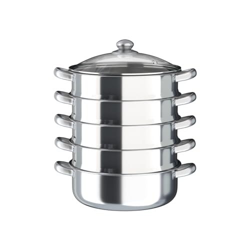 5 Tier Edelstahl Dampfer 30cm Elektroherden Induktion Dampfgarer Dampfkocher Silber Runder,Transparenter Topfdeckel, Abnehmbare Design,für dampfen und Ihre Lieblings-Lebensmittel 5 Tier Edelstahl Dampfer 30cm Elektroherden Induktion Dampfgarer Dampfkocher Silber Runder,Transparenter Topfdeckel, Abnehmbare Design,für dampfen und Ihre Lieblings-Lebensmittel von ATIVLB