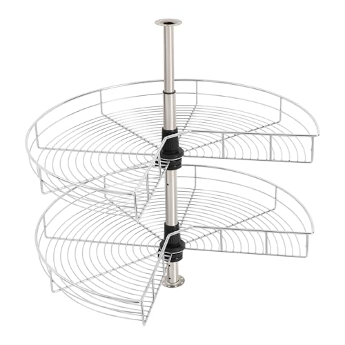 710Mm Doppelschicht 270 Grad Schrank Drehender Korb,2 Etagen Drehbeschlag KüChenschrank 71Cm Drehboden Eckschrank KüChe Schublade Drahtkorbschublade Unterschrank,Smooth von ATIVLB