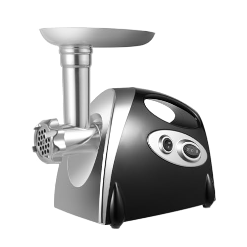 800W Elektrisch Fleischwolf Wurstmaschine Wurstf ller Hackfleisch Maschine für Heimische Küche,190r/m,mit Wurstfüllrohr Food Pusher 3 Schneidplatten, für das Mahlen verschiedener Lebensmittel von ATIVLB