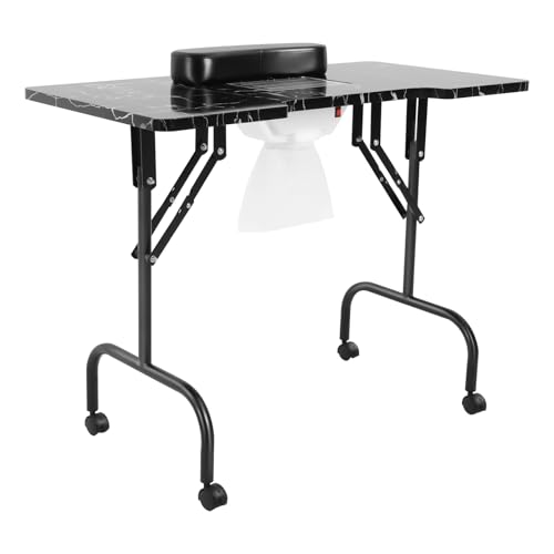 ATIVLB Tragbarer Nageltisch für Professioneller Techniker mit Klappfunktion Maniküre Schreibtisch Professioneller,für beide Salon und zu Hause,mit Staubkollektor Fan,94 * 48 * 72 cm von ATIVLB