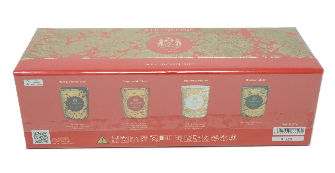 ATKINSONS Duftkerze Atkinsons Scented Candles Kit Tea Time Temptation Duftkerzen 4x75g ATKINSONS Duftkerze Atkinsons Scented Candles Kit Tea Time Temptation Duftkerzen 4x75g von ATKINSONS