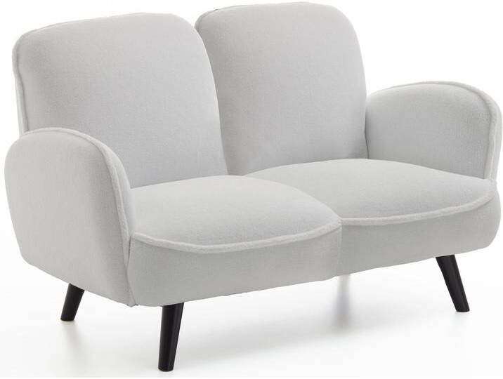 2-Sitzer Ben , weiß, B:140cm, Samtstoff;Fellimitat, ATLANTIC HOME COLLECTION, Sofas, mit Wellenunterfederung, Massivholzfüße, frei im Raum stellbar von ATLANTIC-home-collection