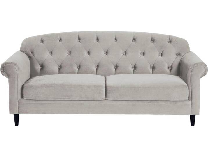 2-Sitzer Carla , grau, B:212cm H:87cm T:89cm, Samtvelours (100% Polyester), ATLANTIC HOME COLLECTION, Sofas, in Samtverloursbezug, mit Stauraum unter der Sitzfläche von ATLANTIC-home-collection