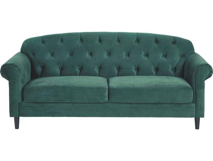 2-Sitzer Carla , grün, B:212cm H:87cm T:89cm, Samtvelours (100% Polyester), ATLANTIC HOME COLLECTION, Sofas, in Samtverloursbezug, mit Stauraum unter der Sitzfläche von ATLANTIC-home-collection