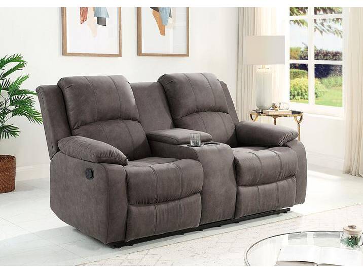 2-Sitzer Cicero , grau (dunkelgrau), B:173cm H:99cm T:99cm, ATLANTIC HOME COLLECTION, Sofas, mit Relaxfunktion, Federkern und Getränkehalter von ATLANTIC-home-collection