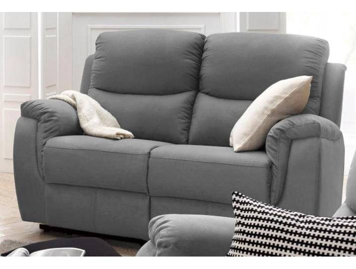 2-Sitzer Diana , grau (dunkelgrau), B:152cm H:102cm T:97cm, Struktur (92% Polyester, 8% Nylon), ATLANTIC HOME COLLECTION, Sofas, mit Relaxfunktion und Federkern, hohe Belastbarkeit von ATLANTIC-home-collection