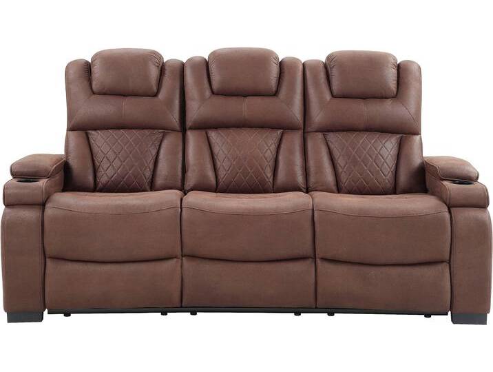 3-Sitzer Faris , braun, B:208cm H:103cm T:96cm, 100% PES, ATLANTIC HOME COLLECTION, Sofas, Zwei Relaxfunktionen, klappbare Konsole mit Getränkehalter 3-Sitzer Faris , braun, B:208cm H:103cm T:96cm, 100% PES, ATLANTIC HOME COLLECTION, Sofas, Zwei Relaxfunktionen, klappbare Konsole mit Getränkehalter von ATLANTIC-home-collection