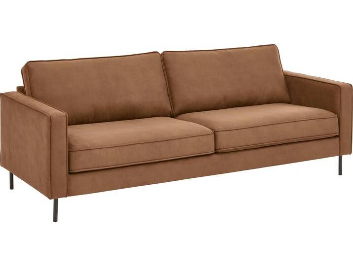 3-Sitzer Weston , braun, B:211cm H:81cm T:87cm, 100% PES, ATLANTIC HOME COLLECTION, Sofas, im skandinavischem Stil, mit Wellenunterfederung von ATLANTIC-home-collection