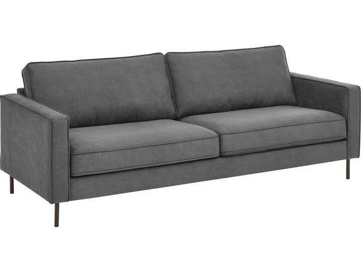 3-Sitzer Weston , grau, B:211cm H:81cm T:87cm, 100% PES, ATLANTIC HOME COLLECTION, Sofas, im skandinavischem Stil, mit Wellenunterfederung von ATLANTIC-home-collection