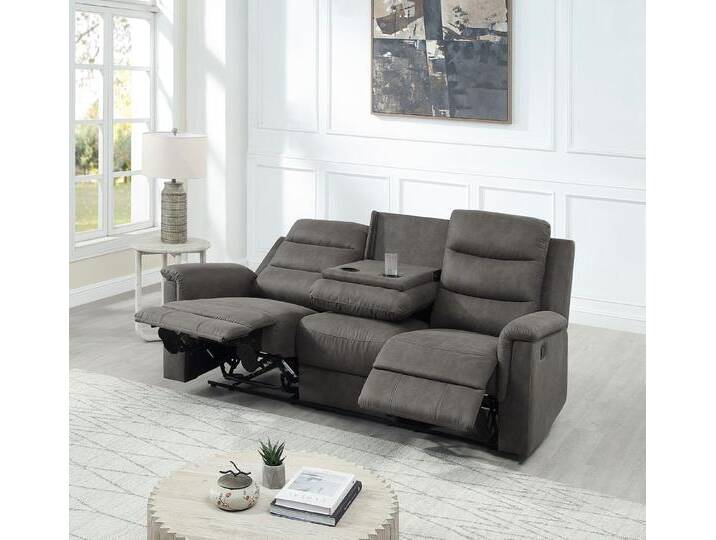 ATLANTIC home collection 3-Sitzer Cliff mit 2 Relaxfunktionen, Federkern und Becherhaltern in klappbarer Mittelkonsole, grau von ATLANTIC-home-collection