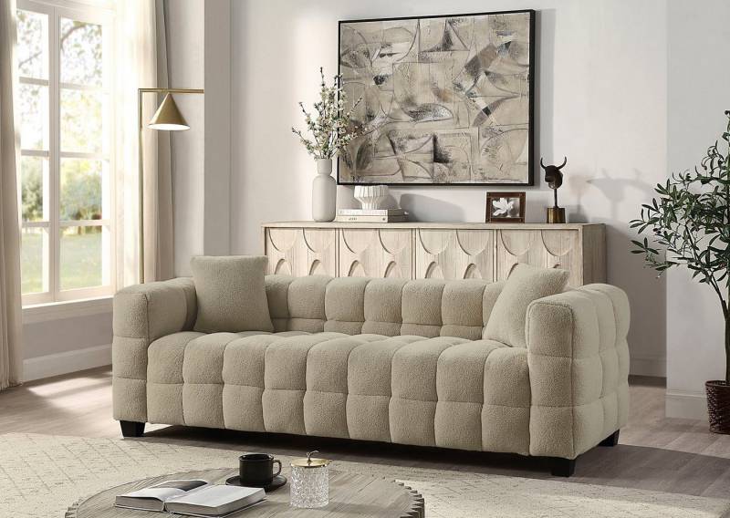 ATLANTIC home collection 3-Sitzer Stella, inkl. 2 Zierkissen und mit modernem Teddy Stoff von ATLANTIC home collection