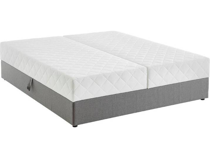 ATLANTIC home collection Boxbett BELINA, mit Taschenfederkernmatratze und geräumigem Bettkasten, grau, hellgrau von ATLANTIC-home-collection