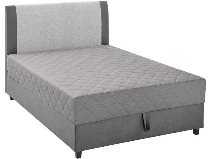 ATLANTIC home collection Boxbett Borgholm, mit Taschen-Federkernmatratze, Bettkasten und Absetzung im Kopteil, grau, anthrazit von ATLANTIC-home-collection