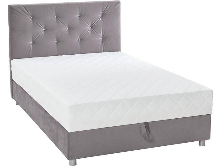 ATLANTIC home collection Boxbett CELIA im hochwertiger Samtoptik, mit Taschen-Federkernmatratze, Bettkasten und Strass-Steinen, grau, grau ATLANTIC home collection Boxbett CELIA im hochwertiger Samtoptik, mit Taschen-Federkernmatratze, Bettkasten und Strass-Steinen, grau, grau von ATLANTIC-home-collection