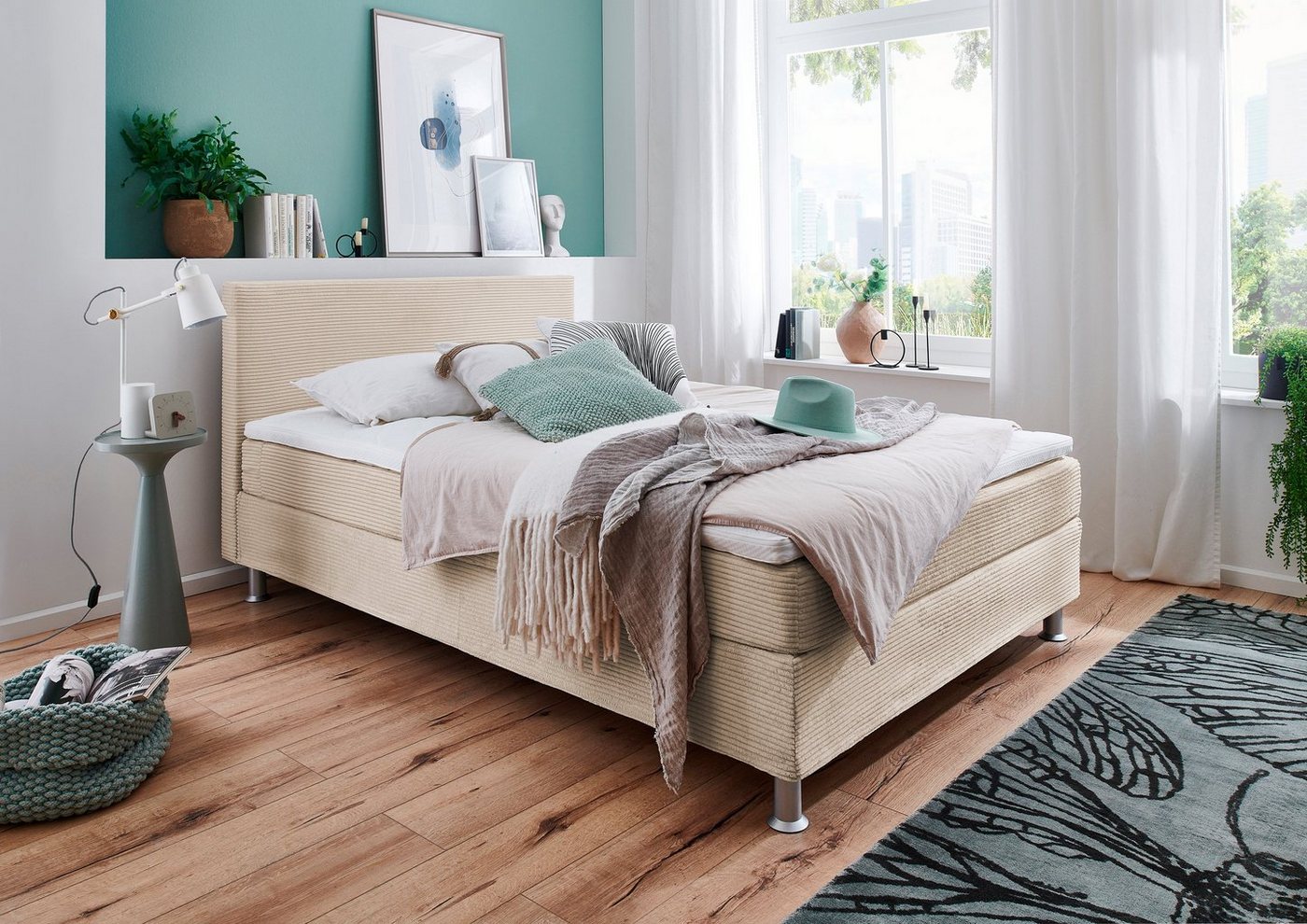 ATLANTIC home collection Boxbett Edison, inkl. Bonnellfederkern-Matratze und Topper von ATLANTIC home collection