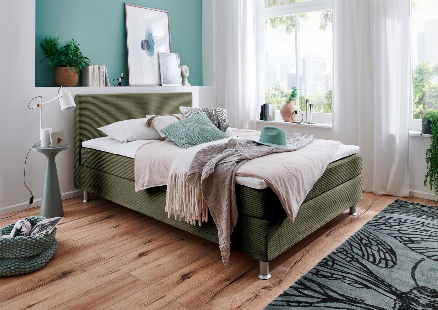 ATLANTIC home collection Boxbett Edison, inkl. Bonnellfederkern-Matratze und Topper von ATLANTIC home collection