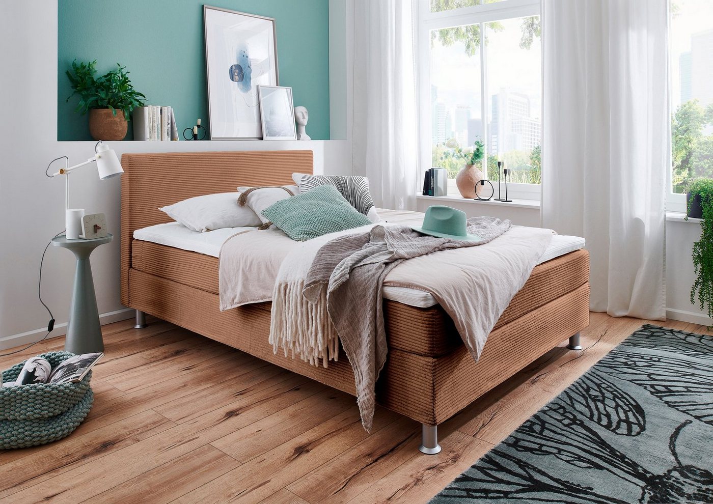 ATLANTIC home collection Boxbett Edison, inkl. Bonnellfederkern-Matratze und Topper von ATLANTIC home collection