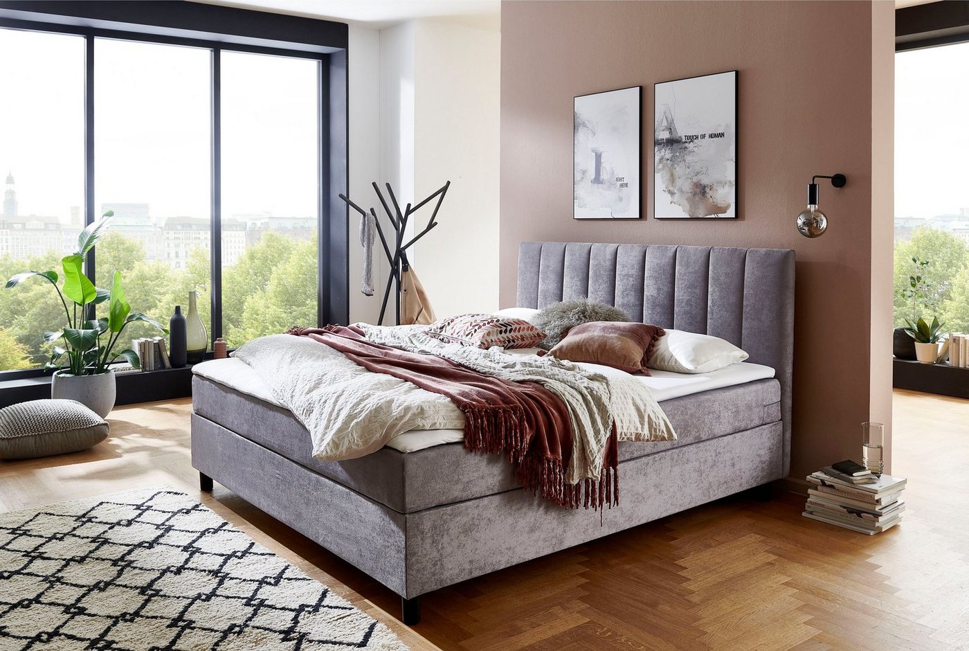 ATLANTIC home collection Boxbett Henriete, Tonnentaschenfederkern-Matratze und Topper, wahlweise mit Bettkasten von ATLANTIC home collection